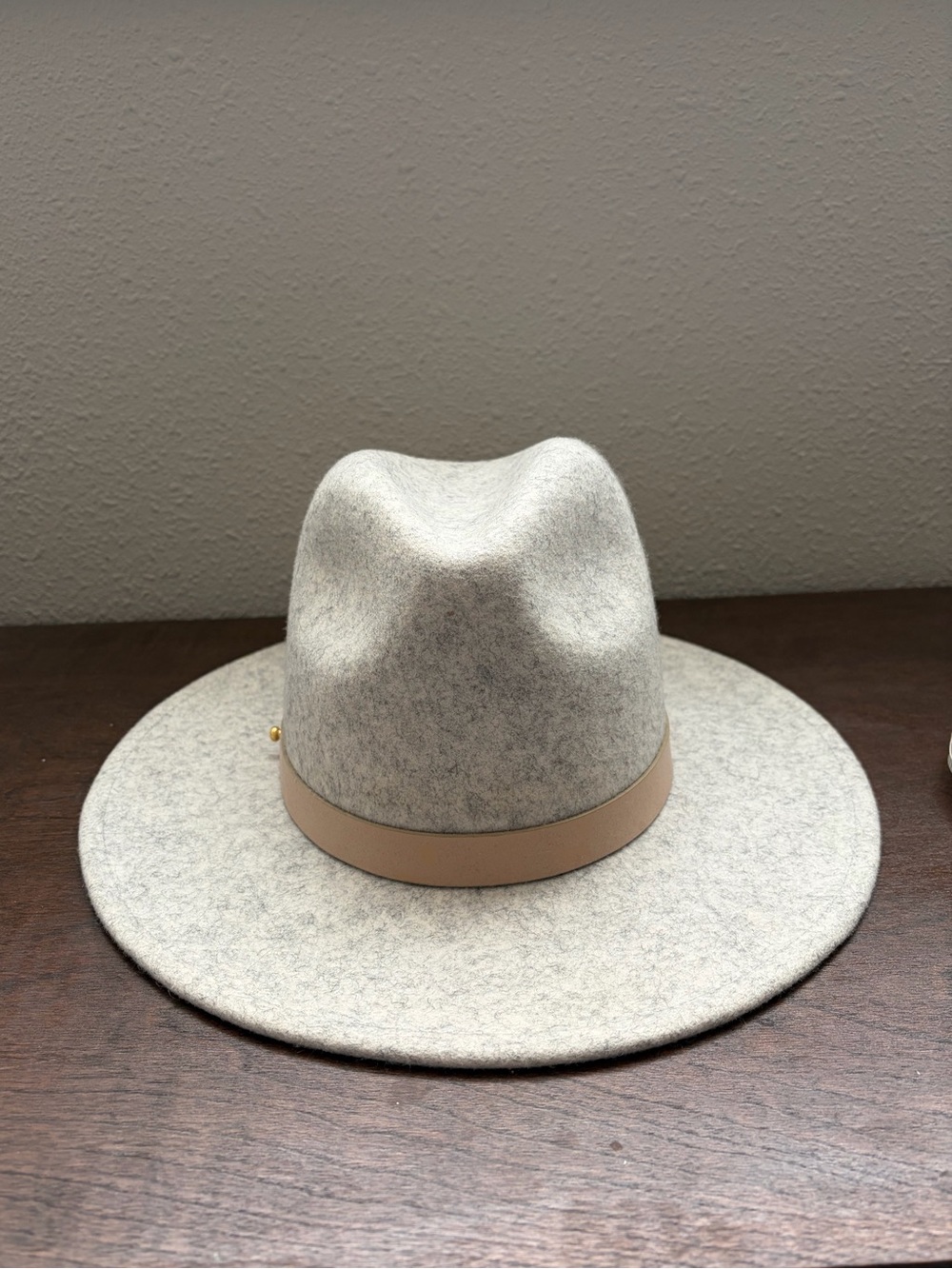 Lack Of Color Cream Wide Brim Fedora with Tan Band